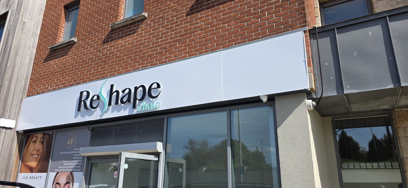 ReShape Clinic and JLO Beauty shopfront signage by Shop Front Makers