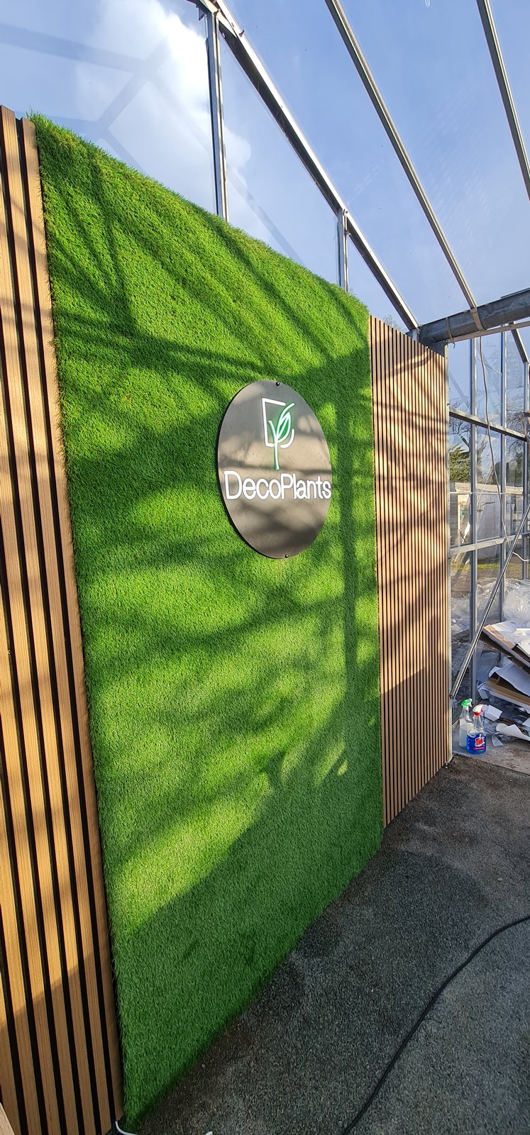DecoPlants feature wall and interior signage by Shop Front Makers